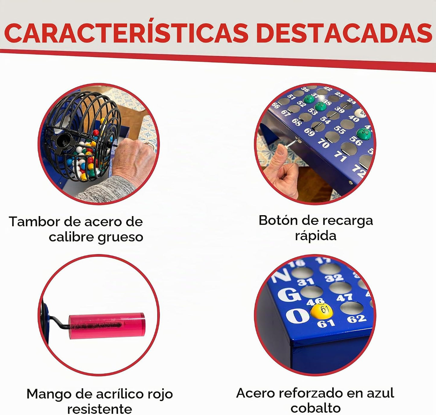Juego de bingo de lujo MR CHIPS con bombo, bolas de 7\/8 pulgadas y...