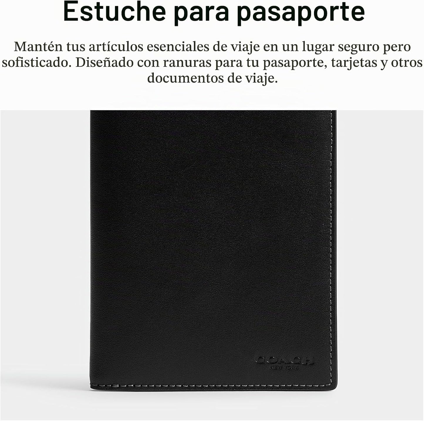 Estuche para pasaporte en cuero natural de plena flor