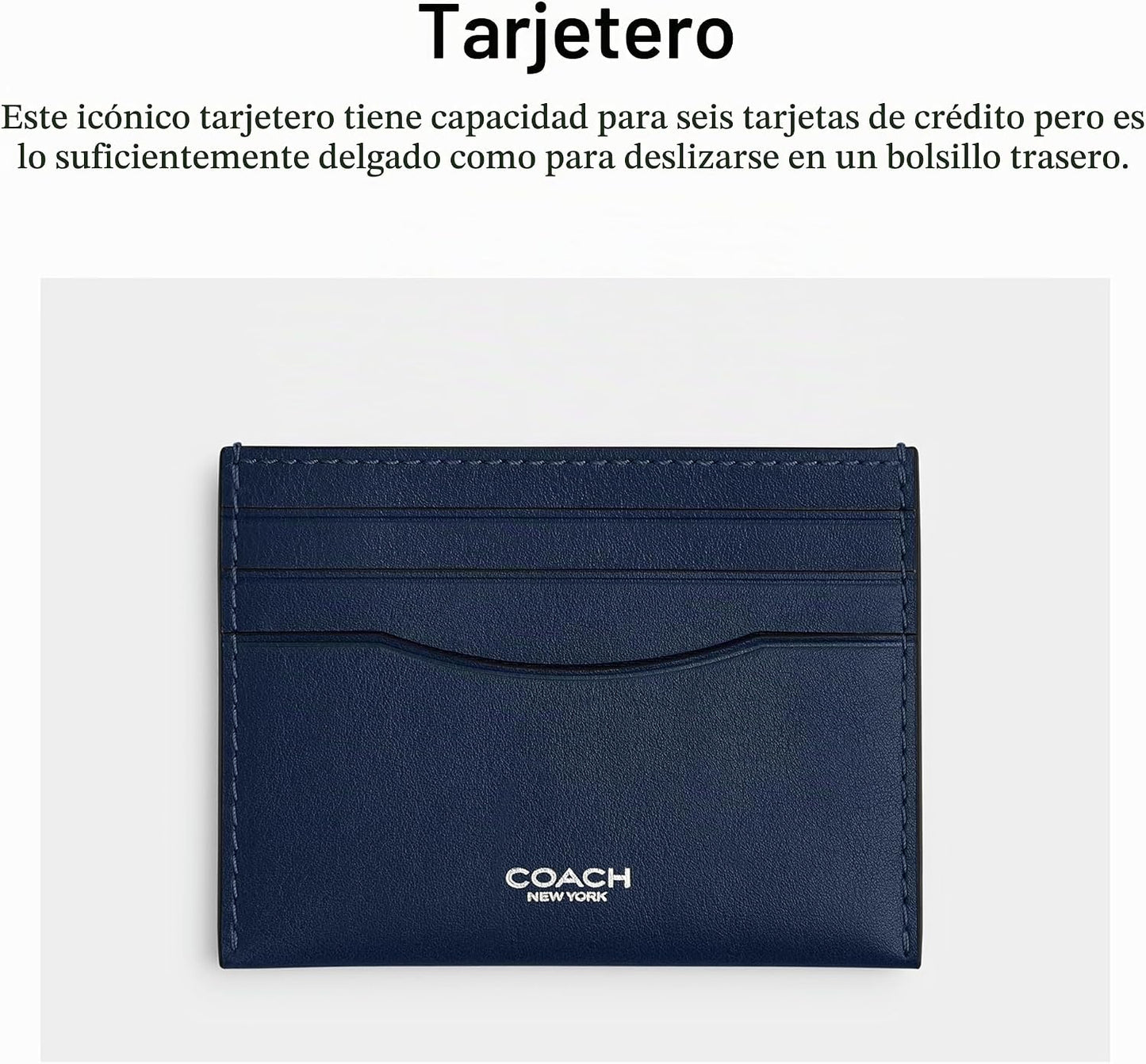 Estuche plano para tarjetas en piel natural de grano completo