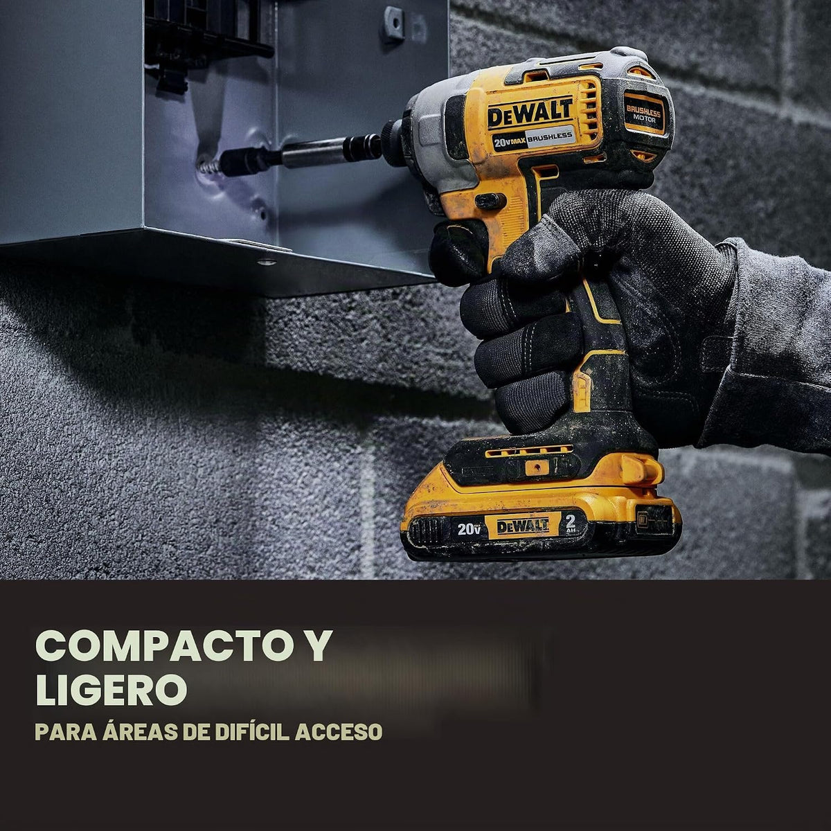DEWALT Atornillador de Impacto 20V MAX, 1\/4 Pulgada, Batería y Car...