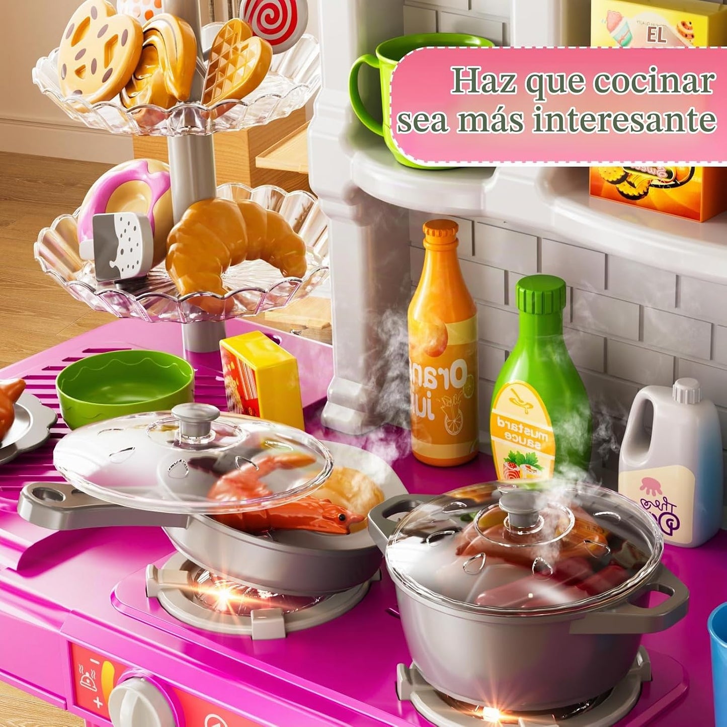 MSKOLER Juego de cocina para niños de 3-6 4-8 años, cocina de juego...