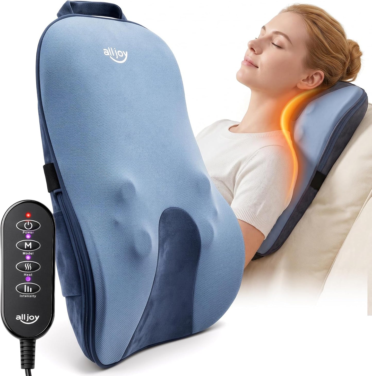 Masajeador de espalda con calor 5D Shiatsu masaje de cuello para al...