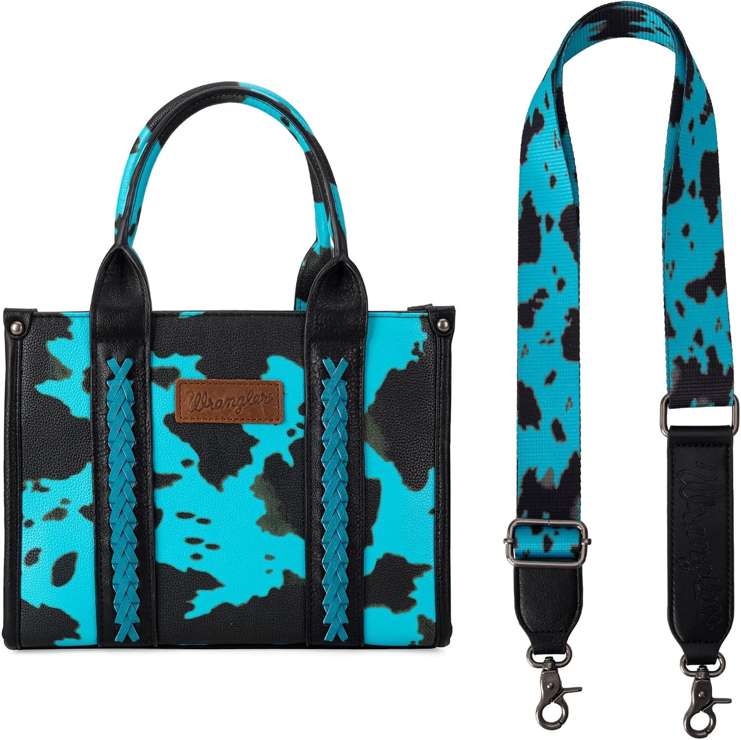 Wrangler - Bolso de mano con estampado de vaca para mujer, diseño v...