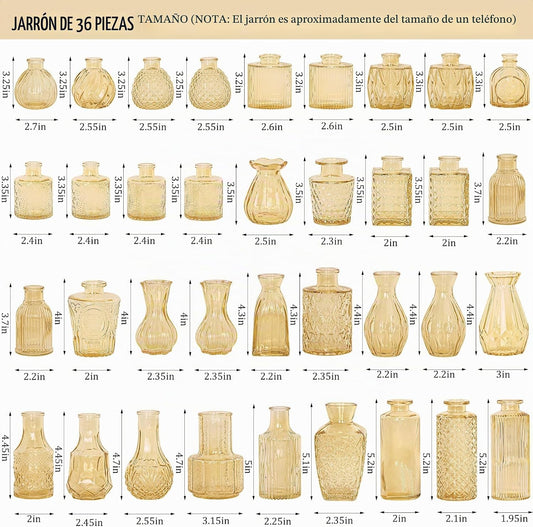 Juego de 36 jarrones de cristal pequeños para centros de mesa (cham...