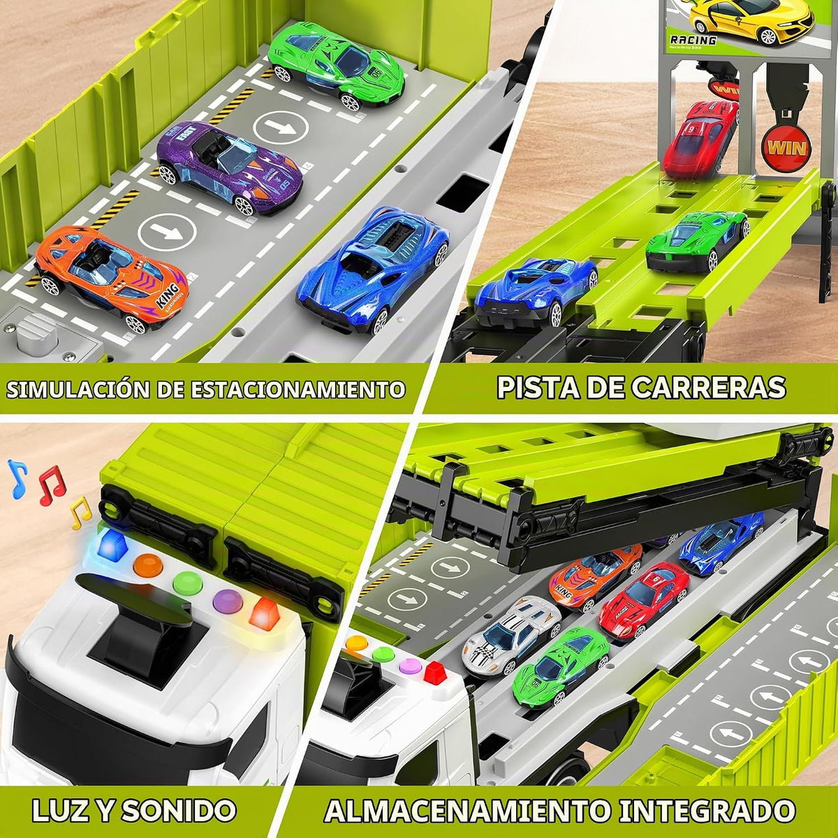 Pista de Carreras de Camión Transportador Juguetes para Niños, Set...