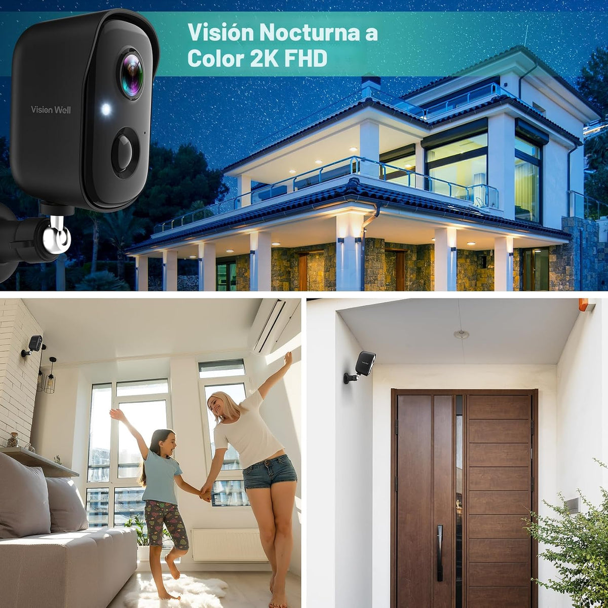 Cámaras de seguridad inalámbricas para exteriores, cámaras interior...