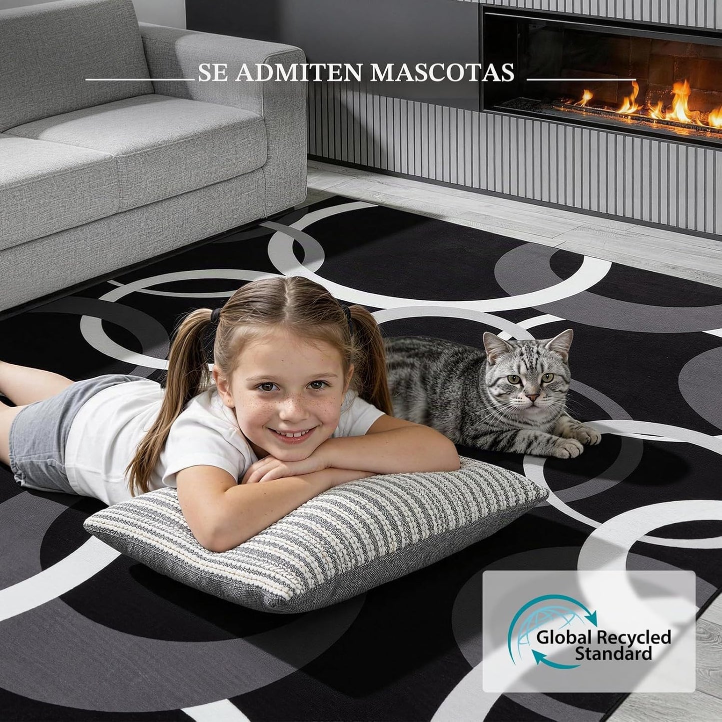 YIHOUSE Alfombras lavables de 5 x 7 pies para sala de estar, alfomb...