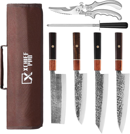 Xchief Pro - Juego de cuchillos de Japón, juego de cuchillos Nakiri...