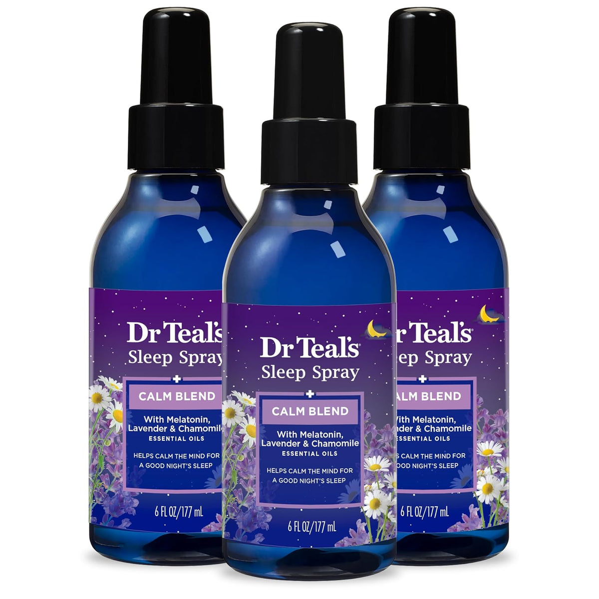 Dr Teal's - Aerosol para dormir con melatonina y mezcla de acei...