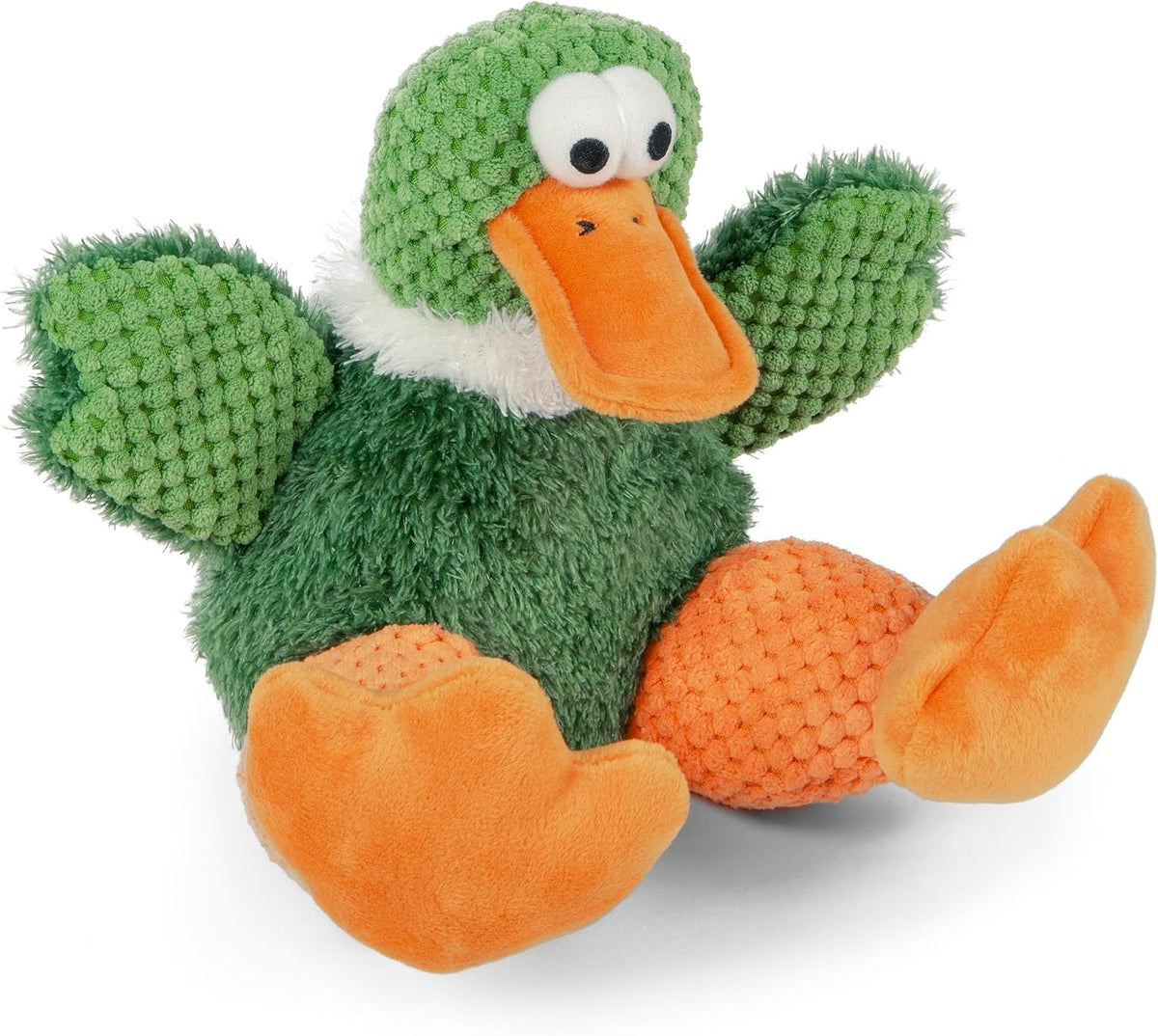 goDog Checkers Pato Sentado - Juguete chirriante de peluche para pe...