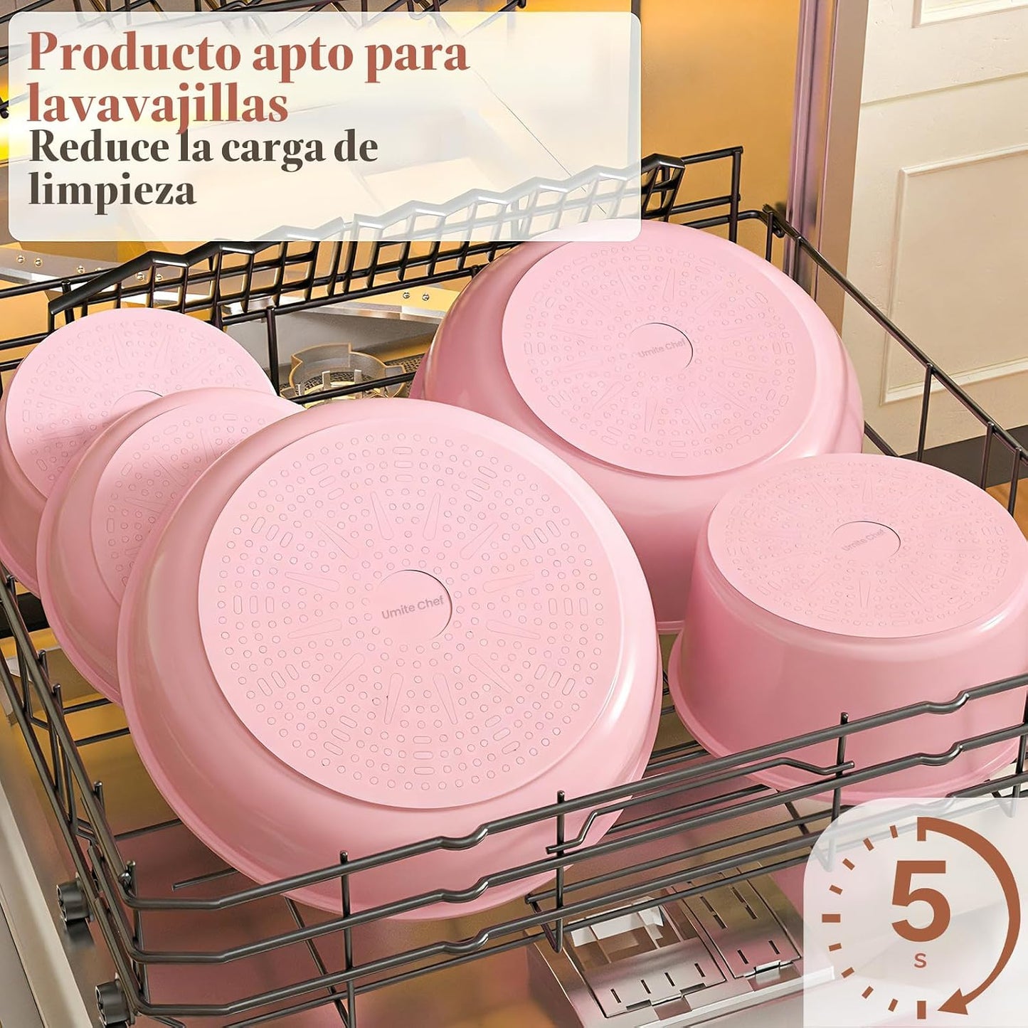 Umite Chef Juego de ollas y sartenes antiadherentes, juego de 21 pi...