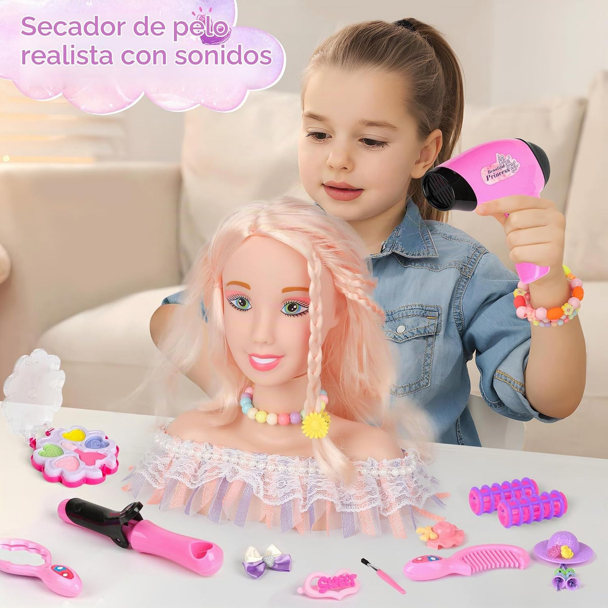Everideals Kit de maquillaje para peinar cabello con 39 piezas para...