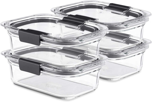 Rubbermaid Brilliance - Juego de 4 contenedores de almacenamiento d...