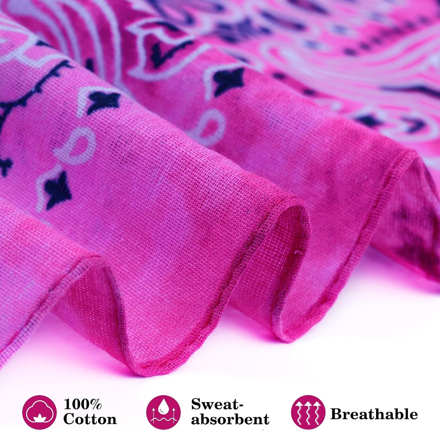 URATOT Paquete de 6 bandanas de algodón con estampado de cachemira...