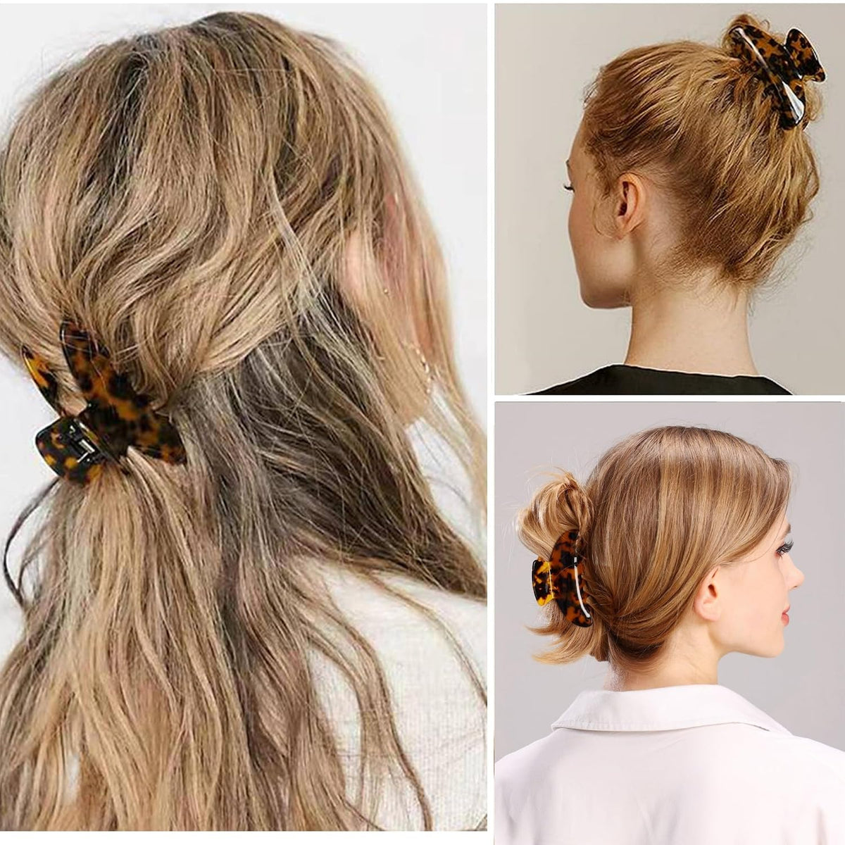 Paquete de 2 pinzas de garra para el cabello grande, con diseño de...