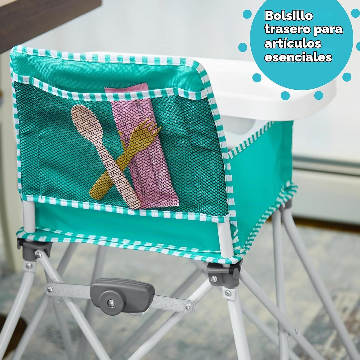 Bright Starts Pop 'N Dine - Silla alta portátil, para interiore...