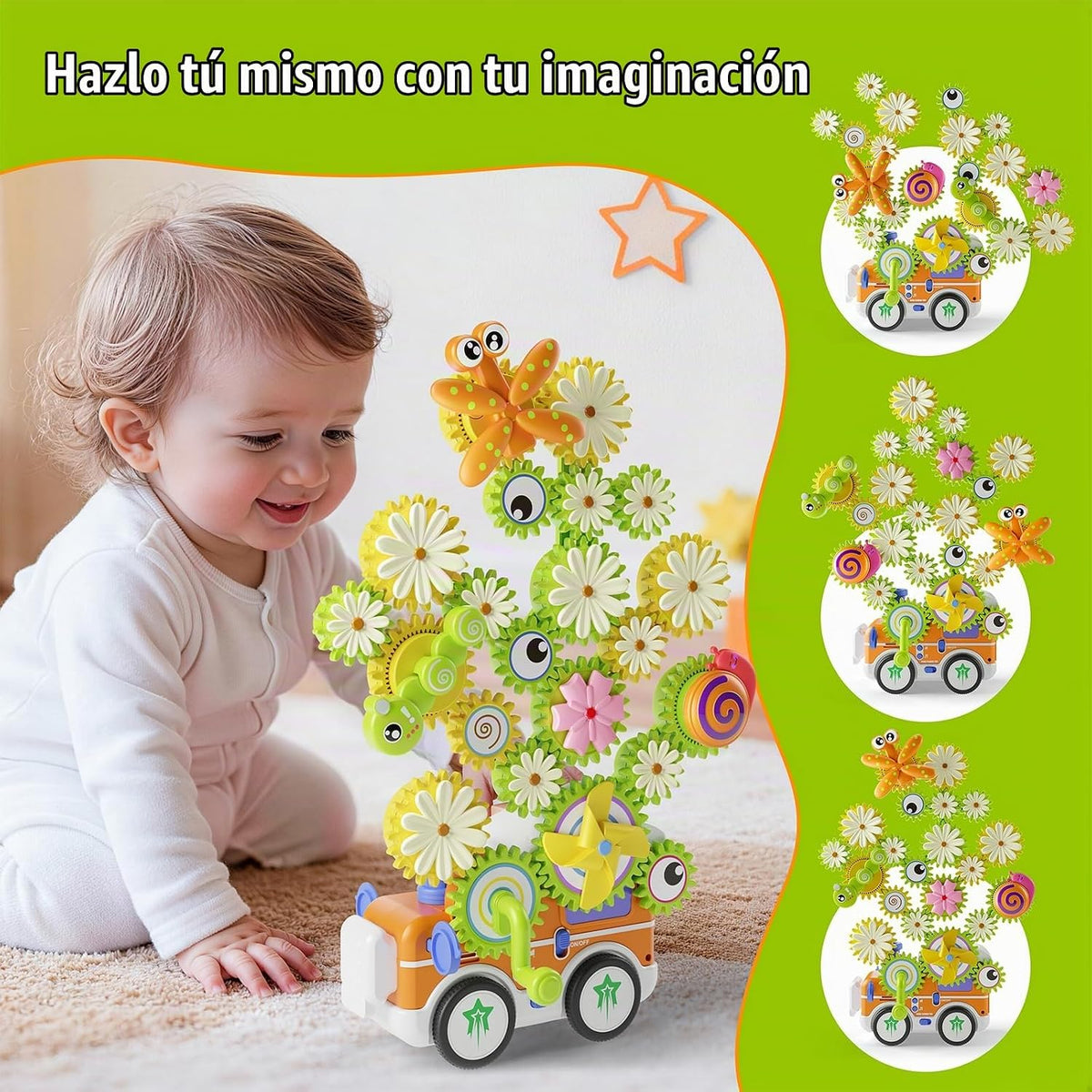 Juguetes de construcción de engranajes para niños a partir de 3 año...