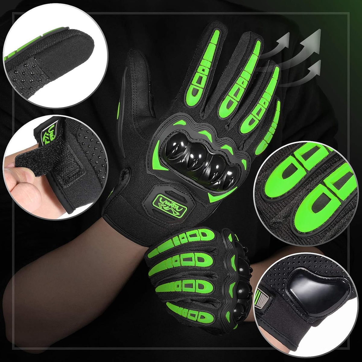 Cofit - Guantes de motocicleta, transpirables, para pantalla táctil...