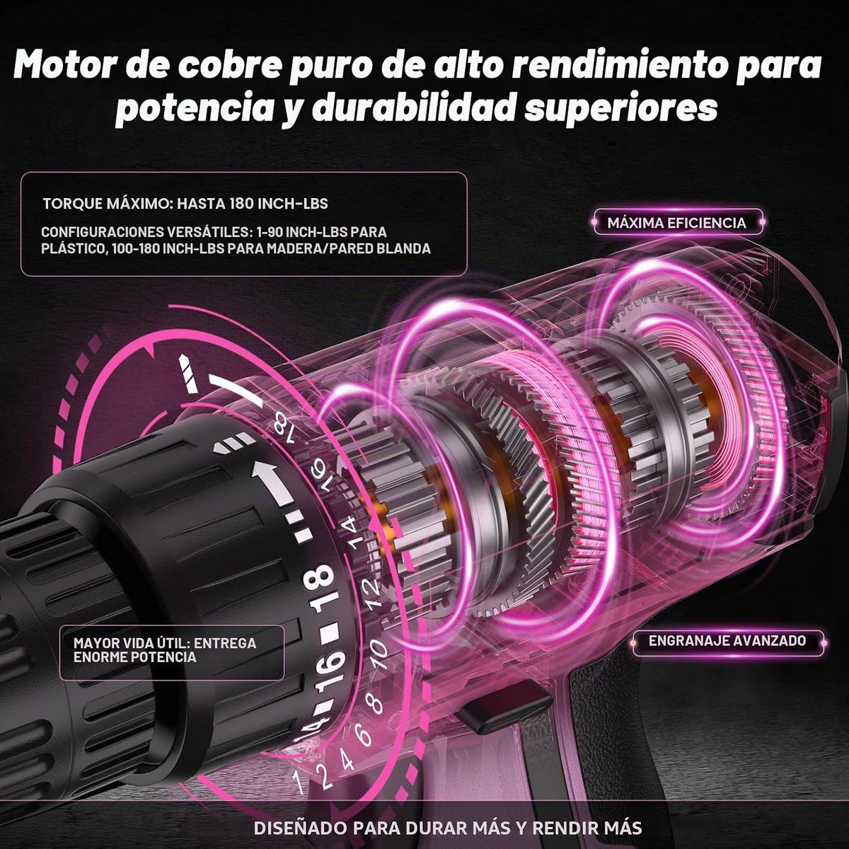 TIKEOL Juego de taladro inalámbrico de 12 V con batería y cargador,...