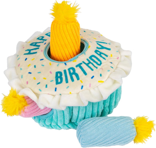 Outward Hound Hide A Birthday Cake, rompecabezas de peluche con tem...
