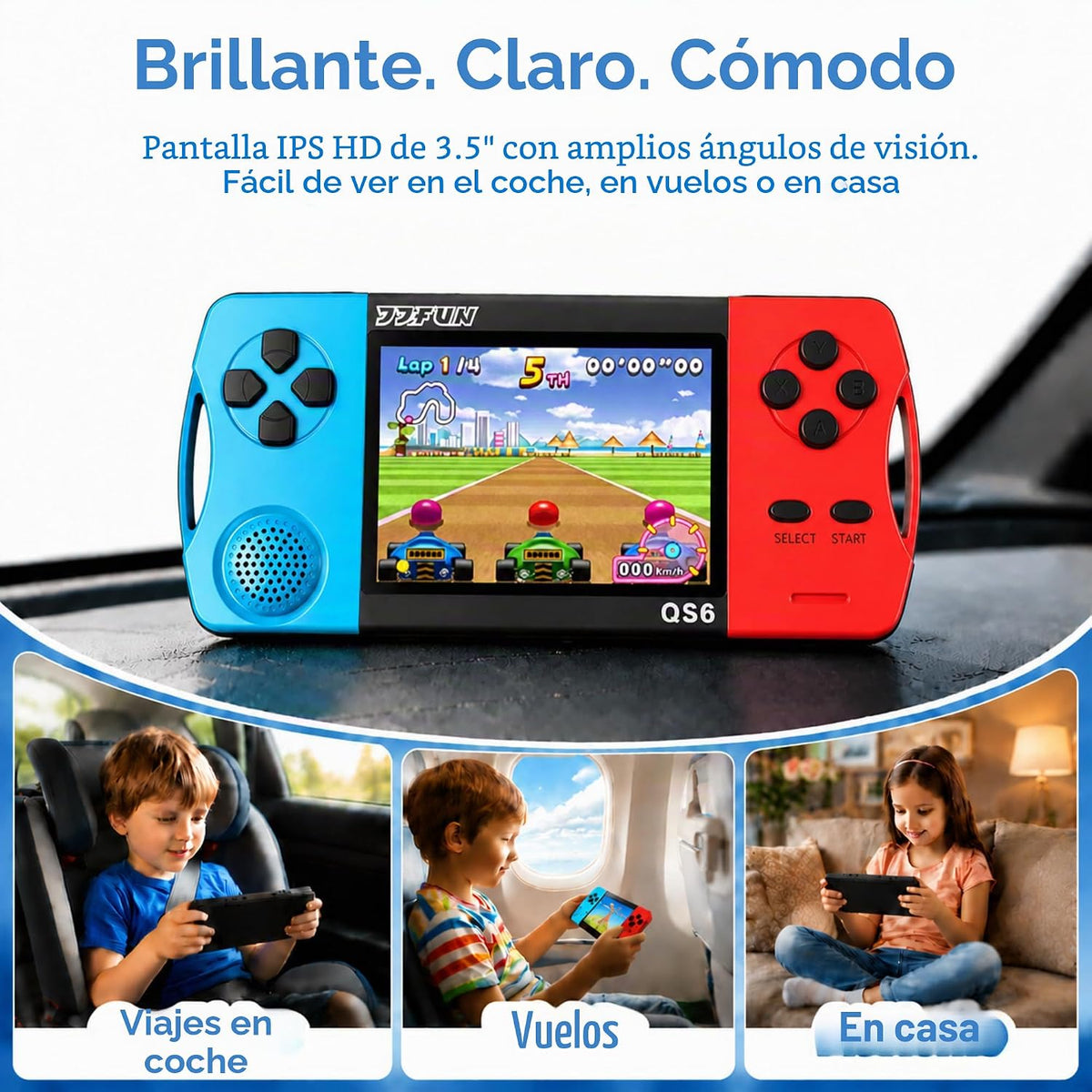Juegos de mano para niños con pantalla grande IPS de 3.5 pulgadas i...
