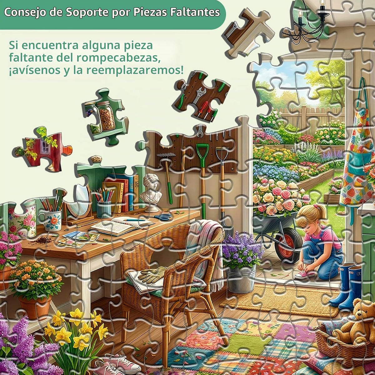 Rompecabezas de cobertizo de jardín para adultos de 1000 piezas, 10...