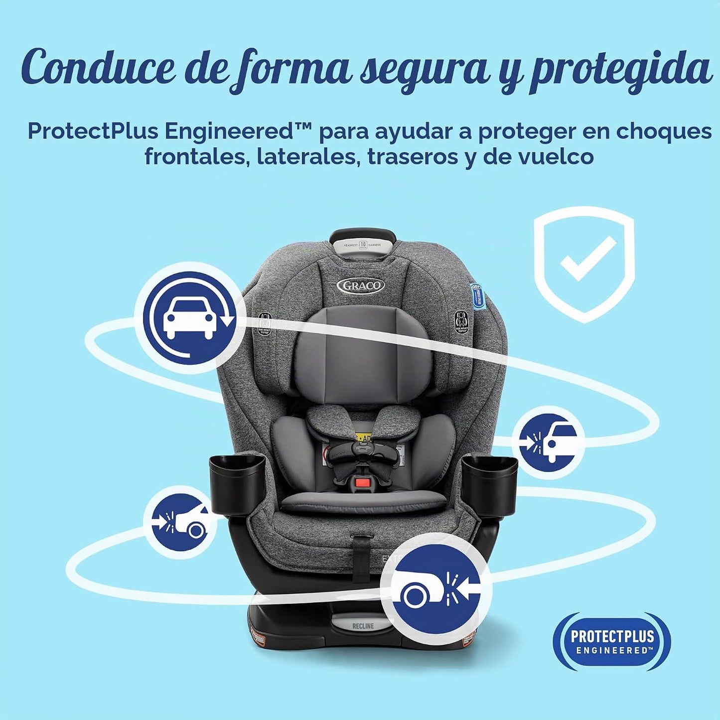 Asiento de coche convertible Graco Extend2Fit 3 en 1 para bebé, ori...