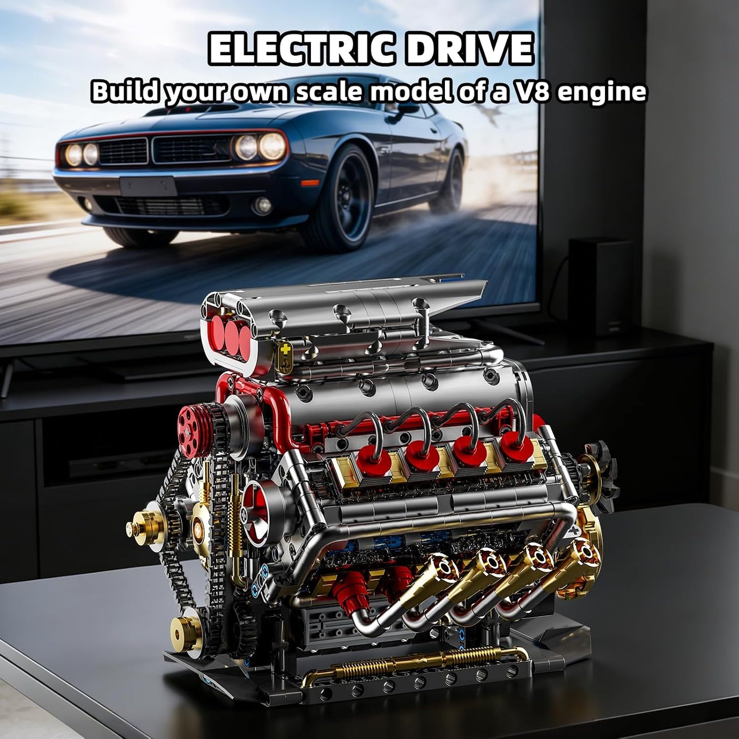 BseSparklion V8 Kit de modelo de motor que funciona, juego de const...