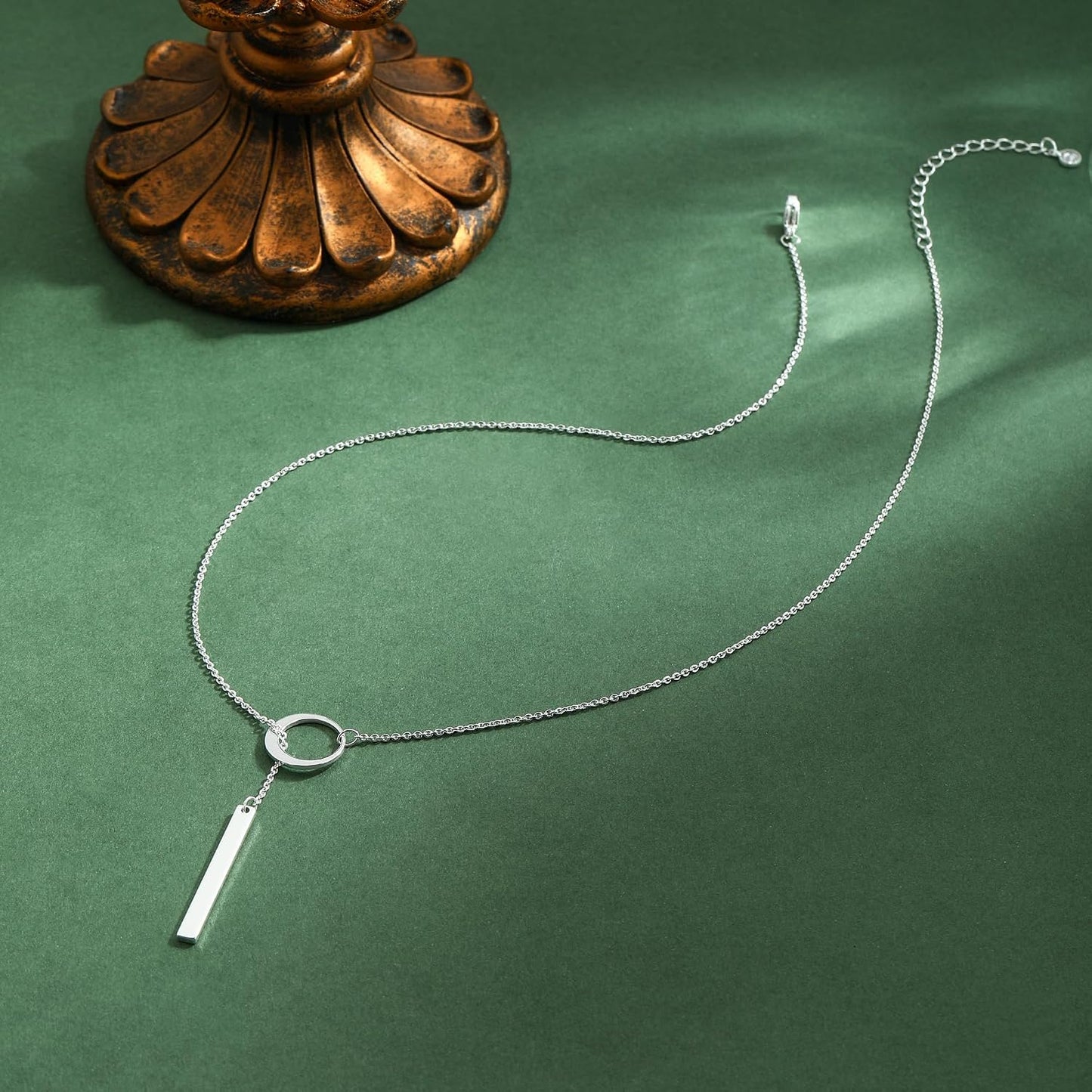 JIKASI Collares de oro Lariat para mujer, collar largo y delicado d...