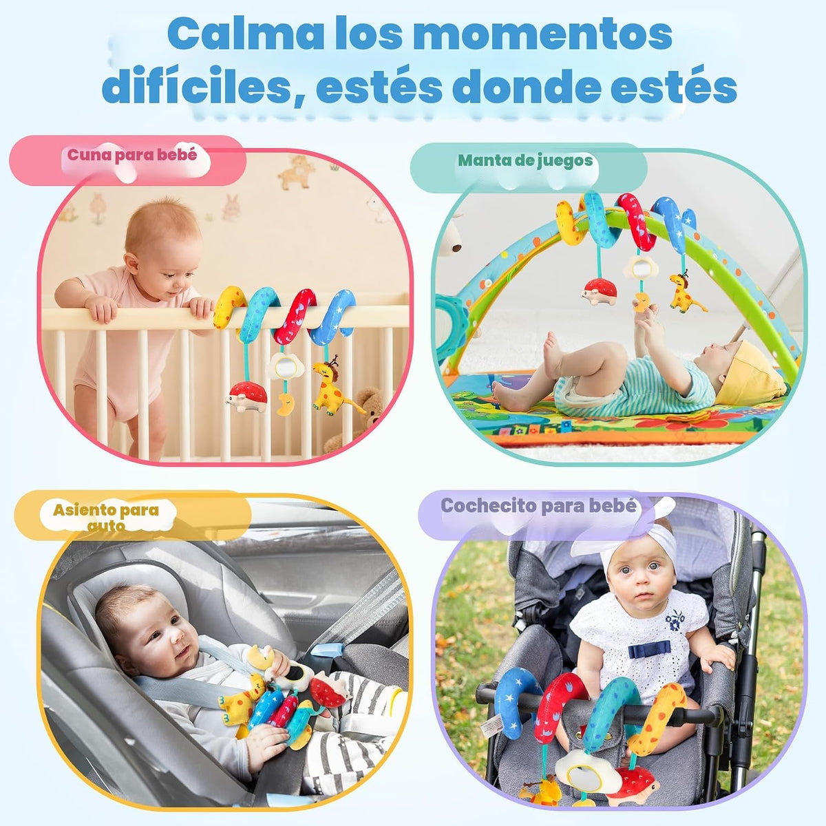 URMYWO Juguetes en espiral para asiento de coche para bebés de 0 a...