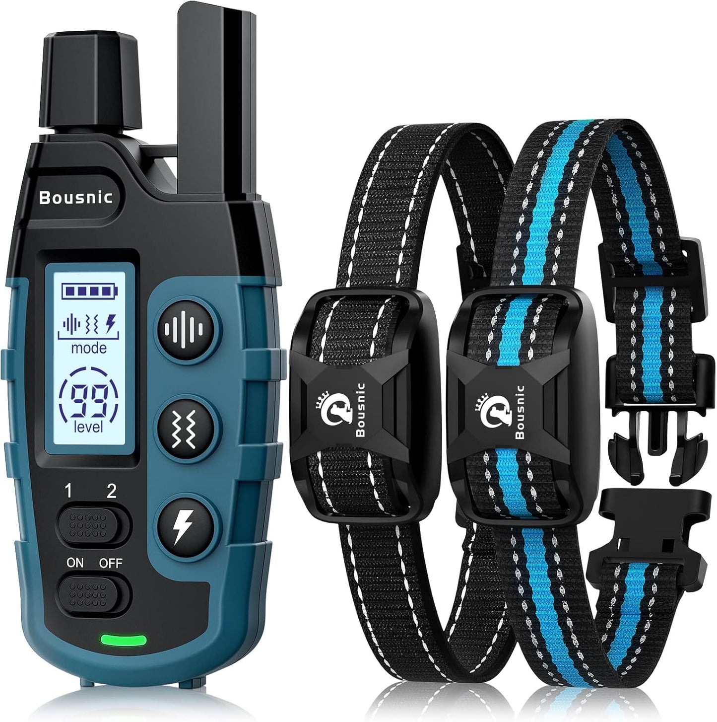 Bousnic Collar de entrenamiento con choque para perros, para 2 perr...