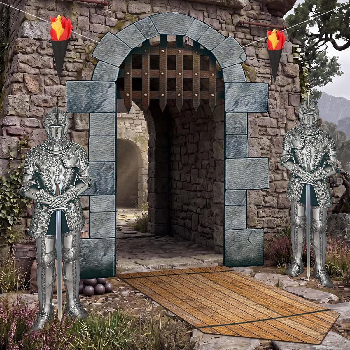 Frienda Kit de decoración medieval para fiestas, 105 piezas, 5.9 x...