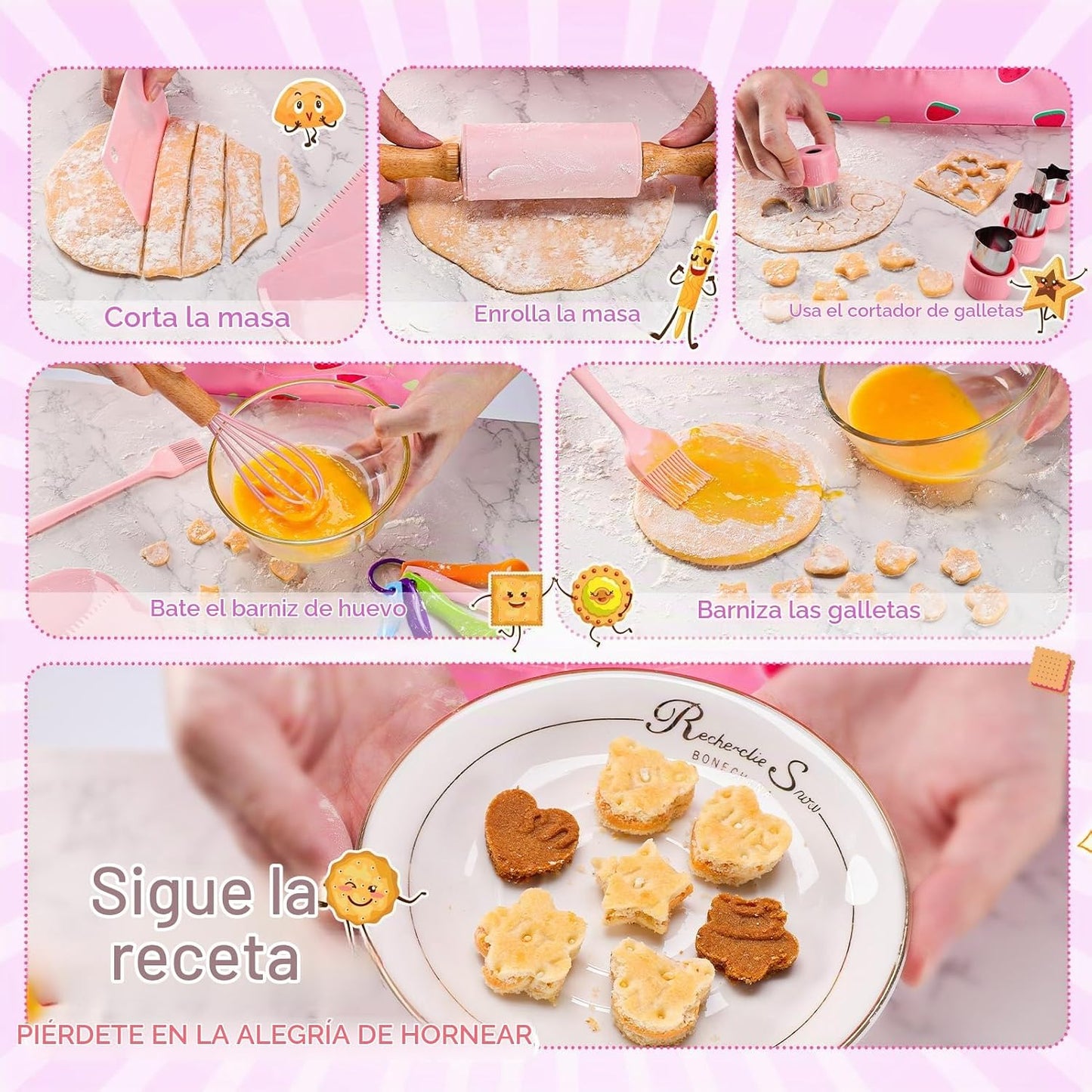 Juego de Cocina y Repostería para Niños Real y Delantal para Niños...