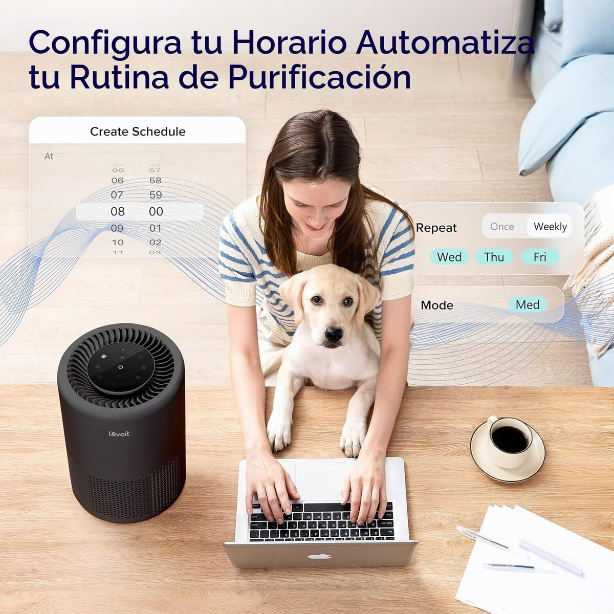Levoit Purificador de aire para el hogar, mascotas, dormitorio, dor...