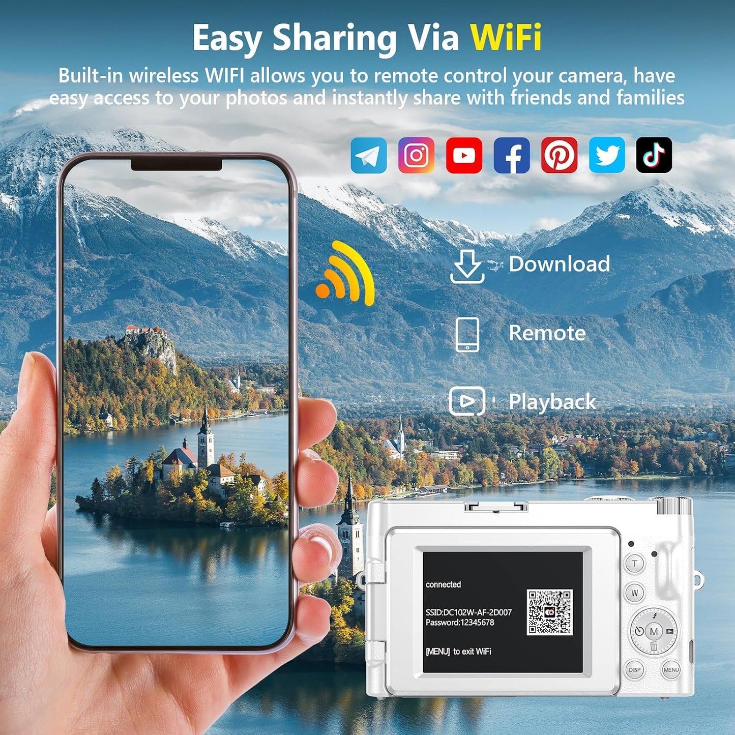 Cámara digital 4K para enfoque automático de fotografía, cámara de...