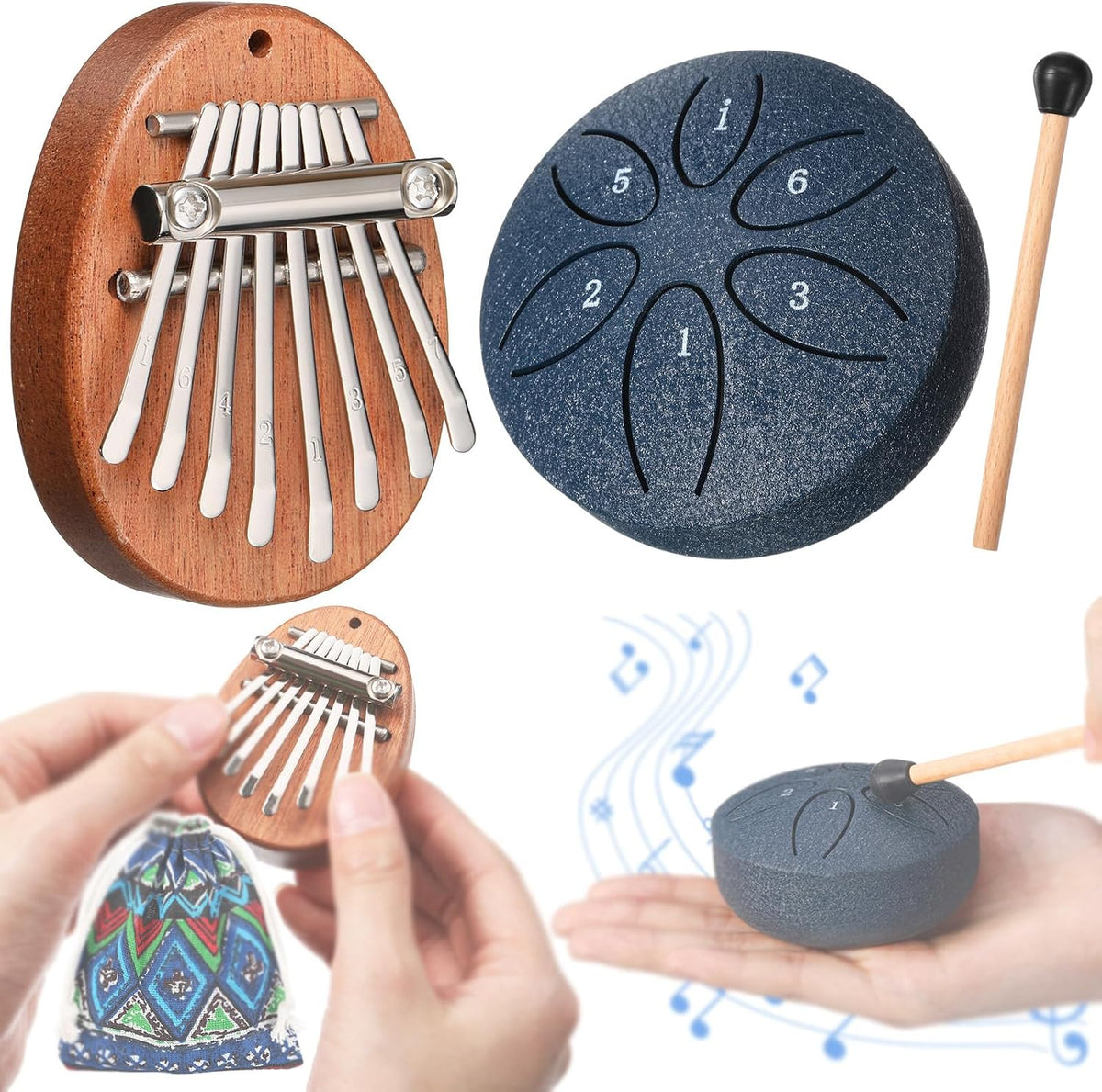 Maasechs Mini instrumentos musicales, mini piano de pulgar Kalimba...