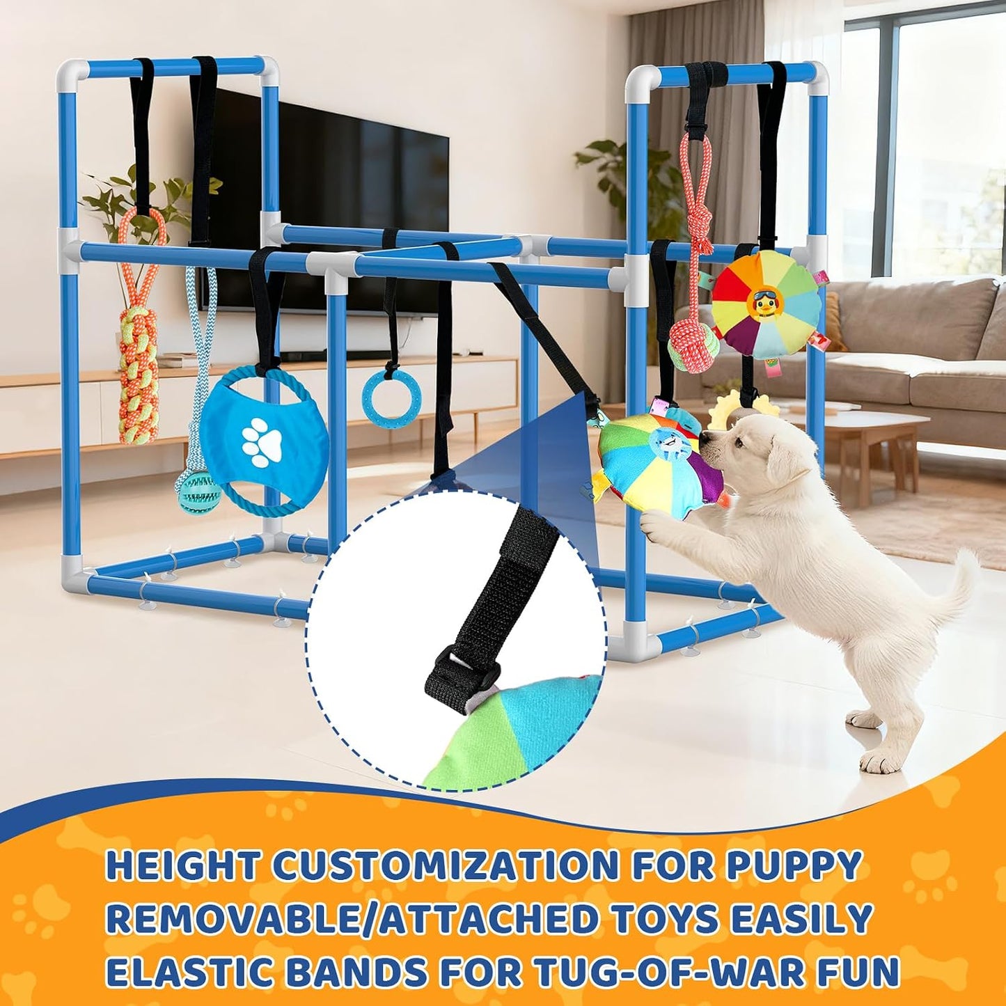 Gimnasio grande para cachorros y 10 juguetes colgantes para jugar e...