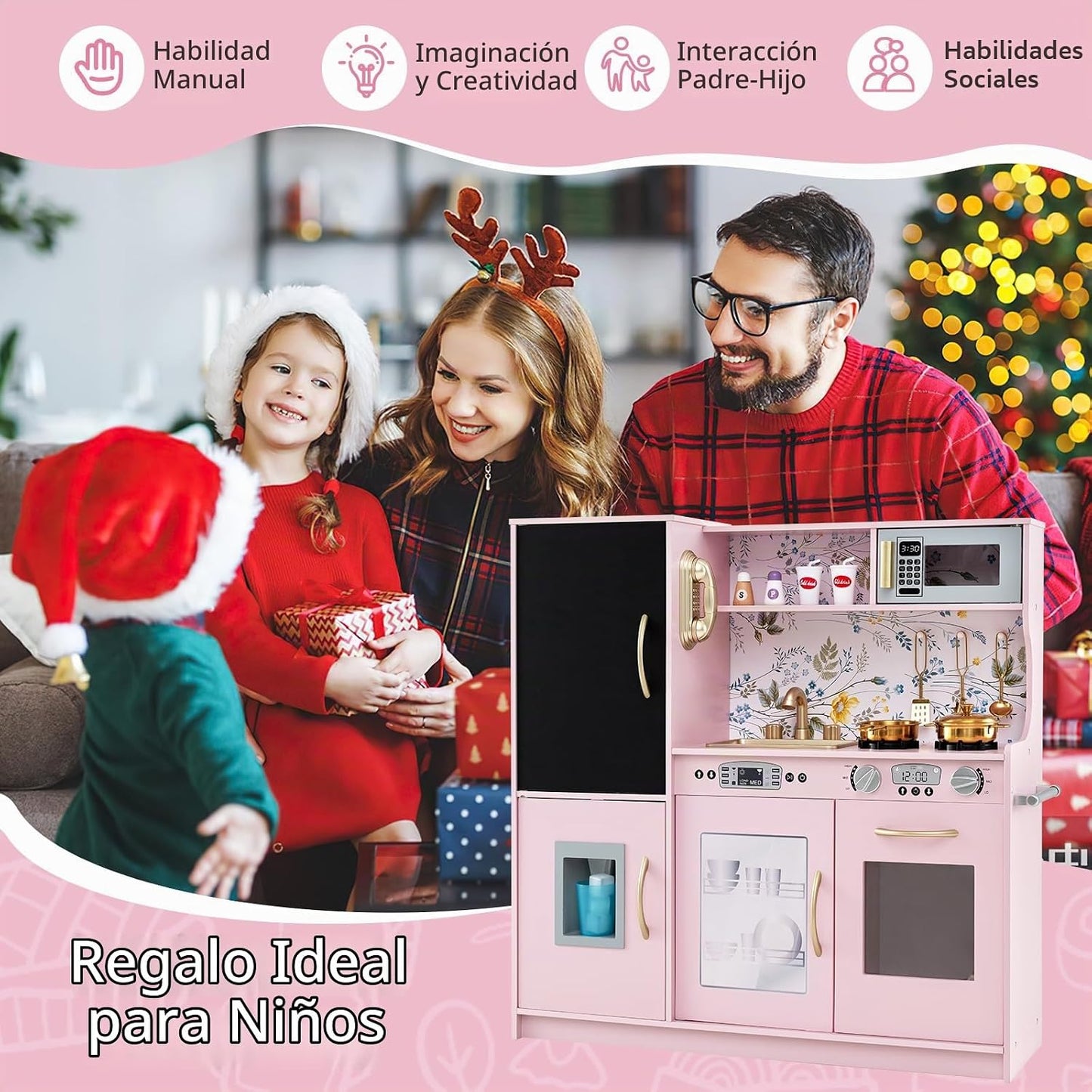 Costzon Juego de cocina para niños, juego de juguetes de cocina de...