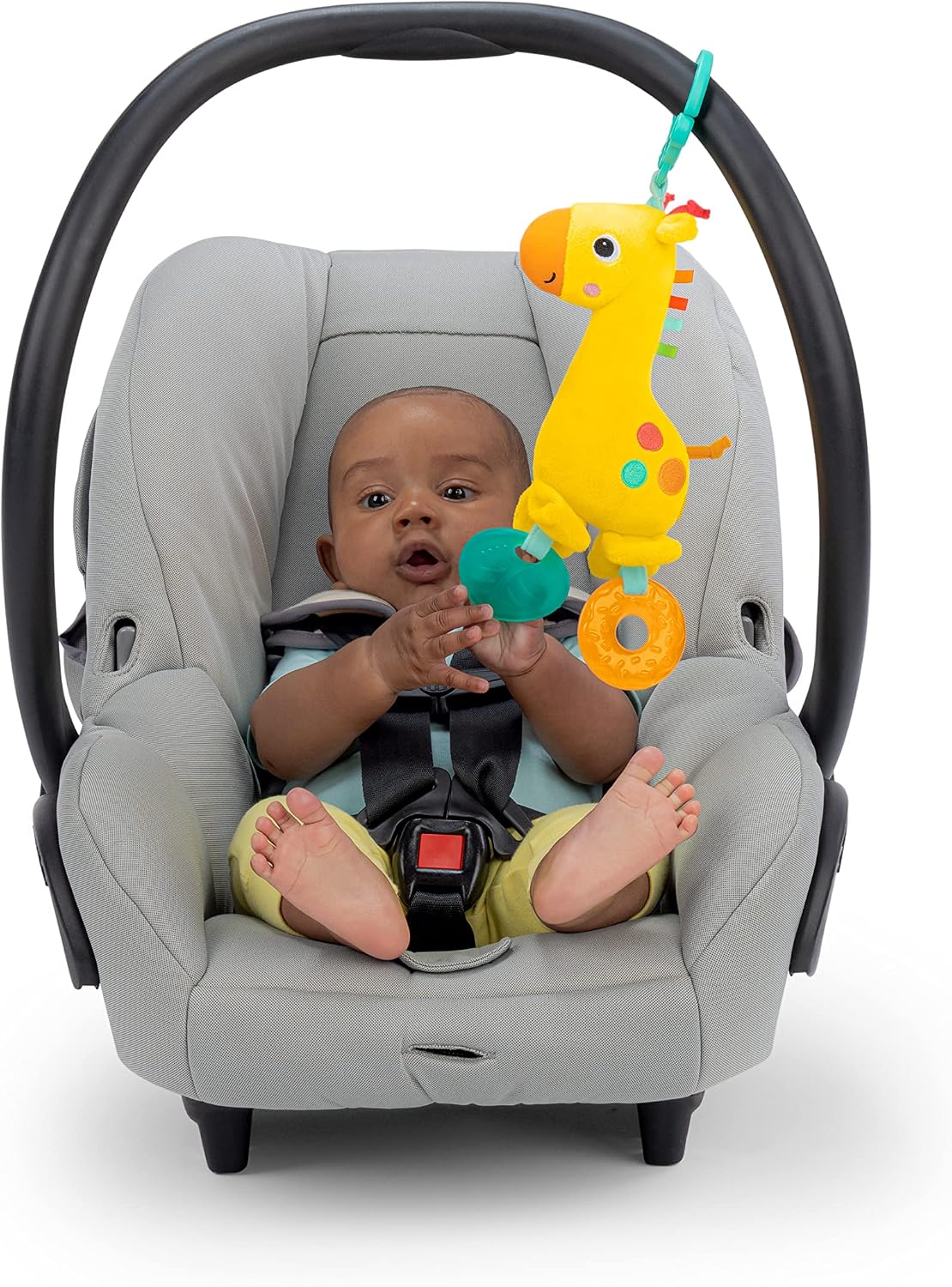 Bright Starts Safari - Sonajero y mordedor de juguete para cochecit...