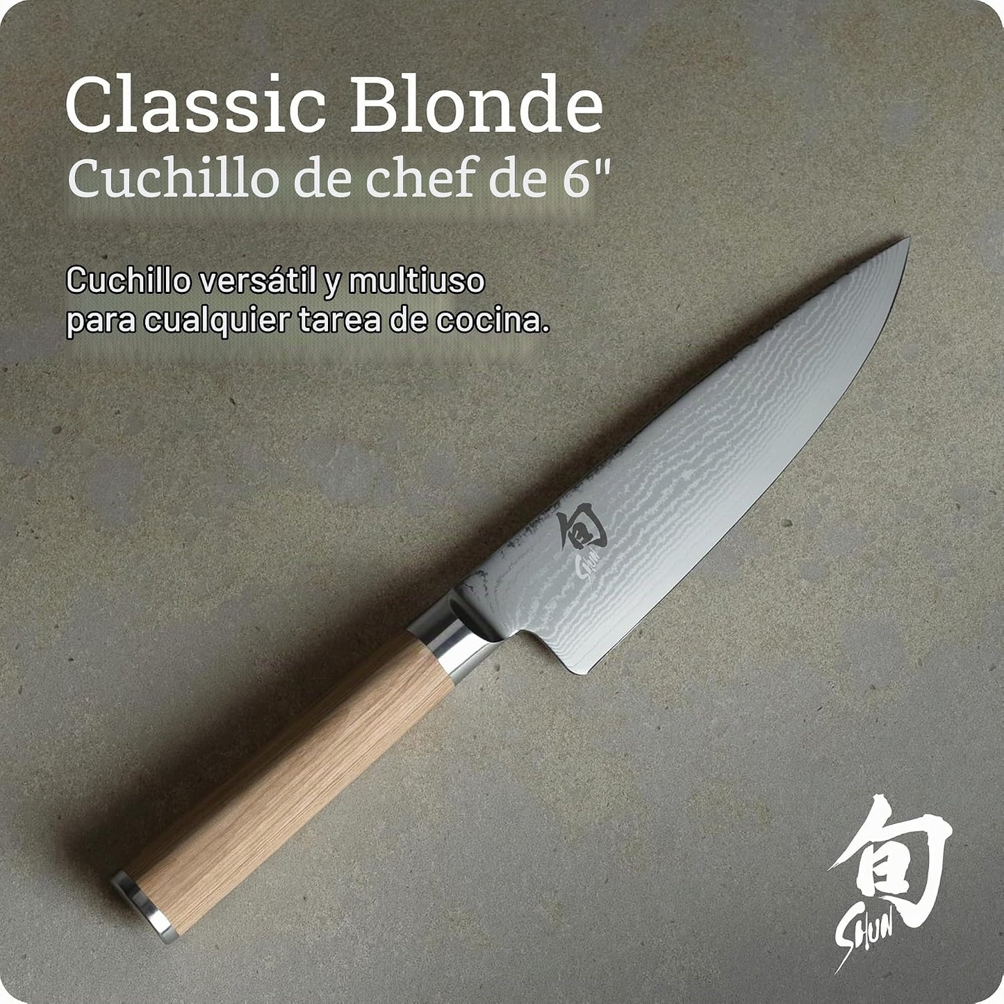 Shun Classic Blonde Cuchillo de Chef de 6", Cuchillo de Cocina...