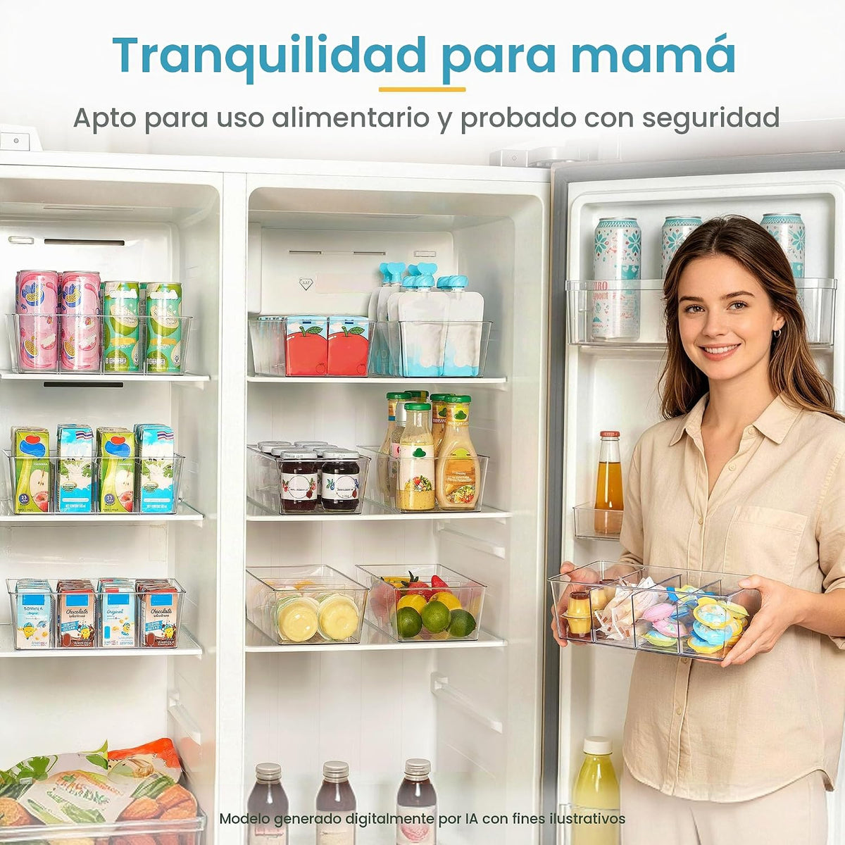 Vtopmart Paquete de 4 cubos organizadores de almacenamiento de alim...