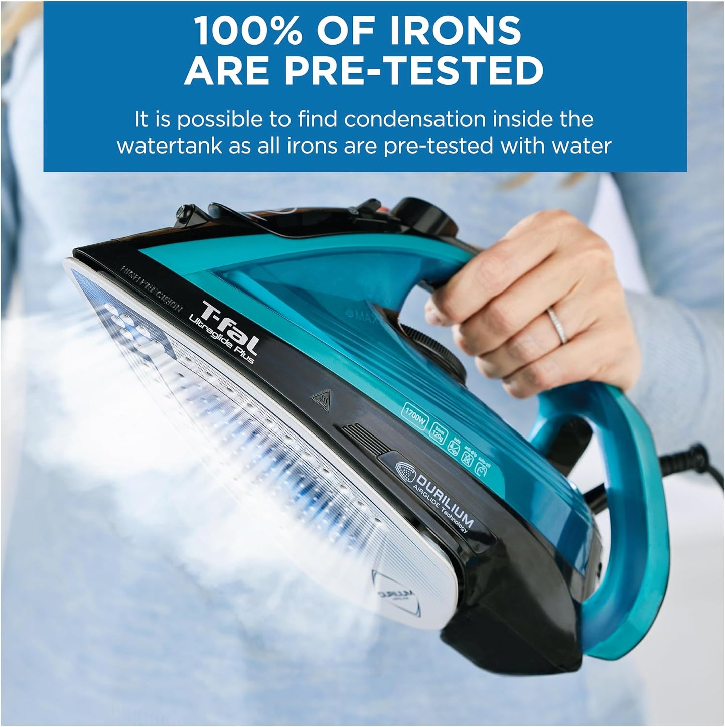 T-Fal Ultraglide Plancha de vapor para ropa, suela Durilium, punta...