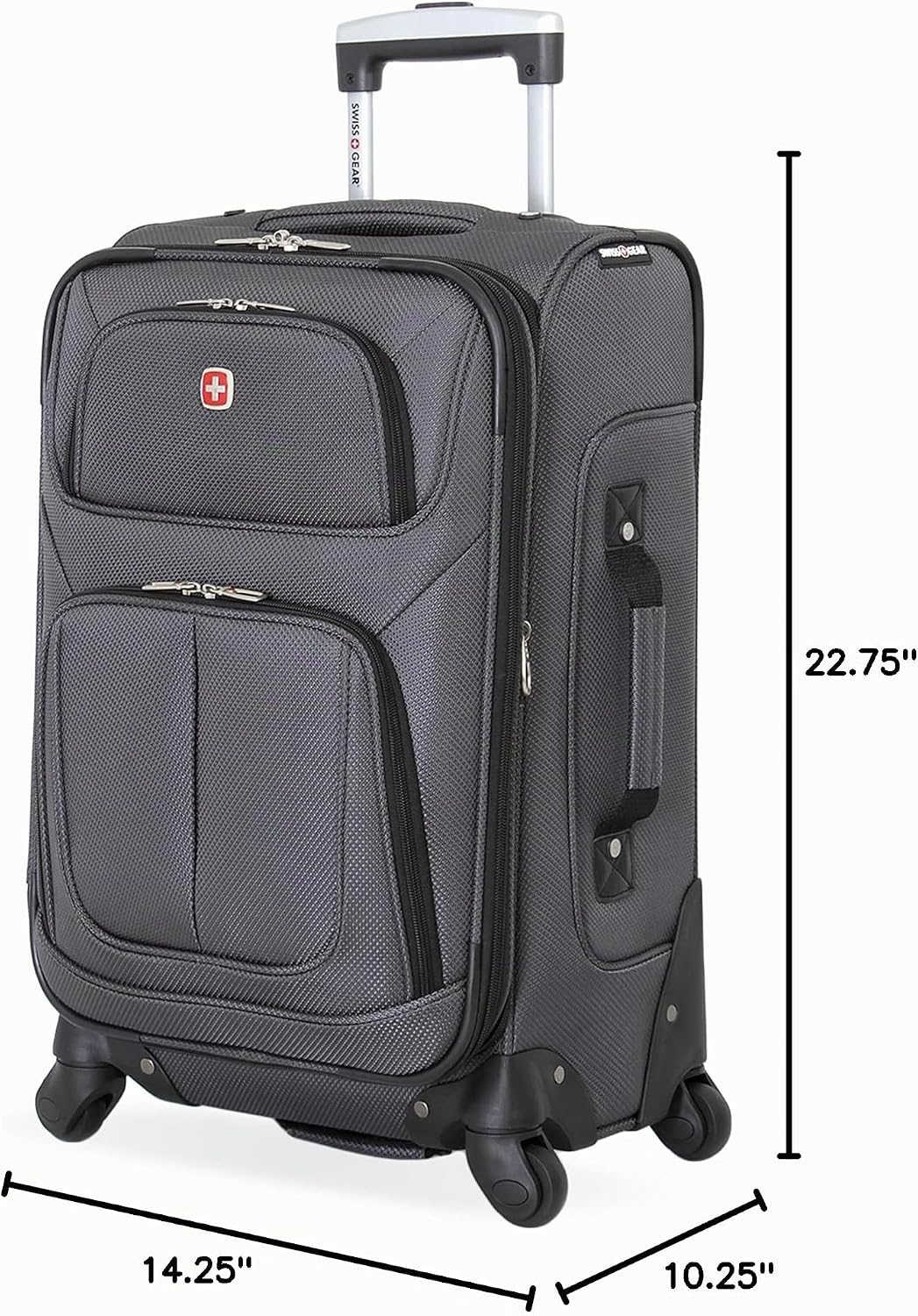SwissGear Sion Softside Expandible, Gris oscuro, Equipaje de mano,...