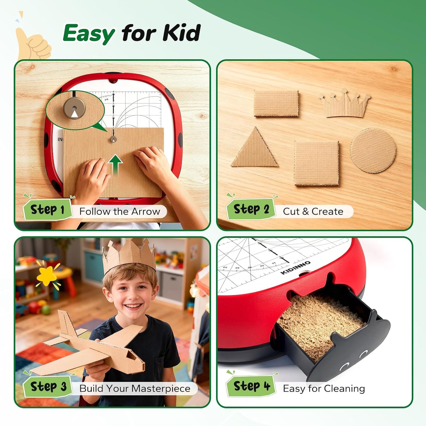 KIDINNO Safe Power - Cortador de cartón para niños, juguete educati...