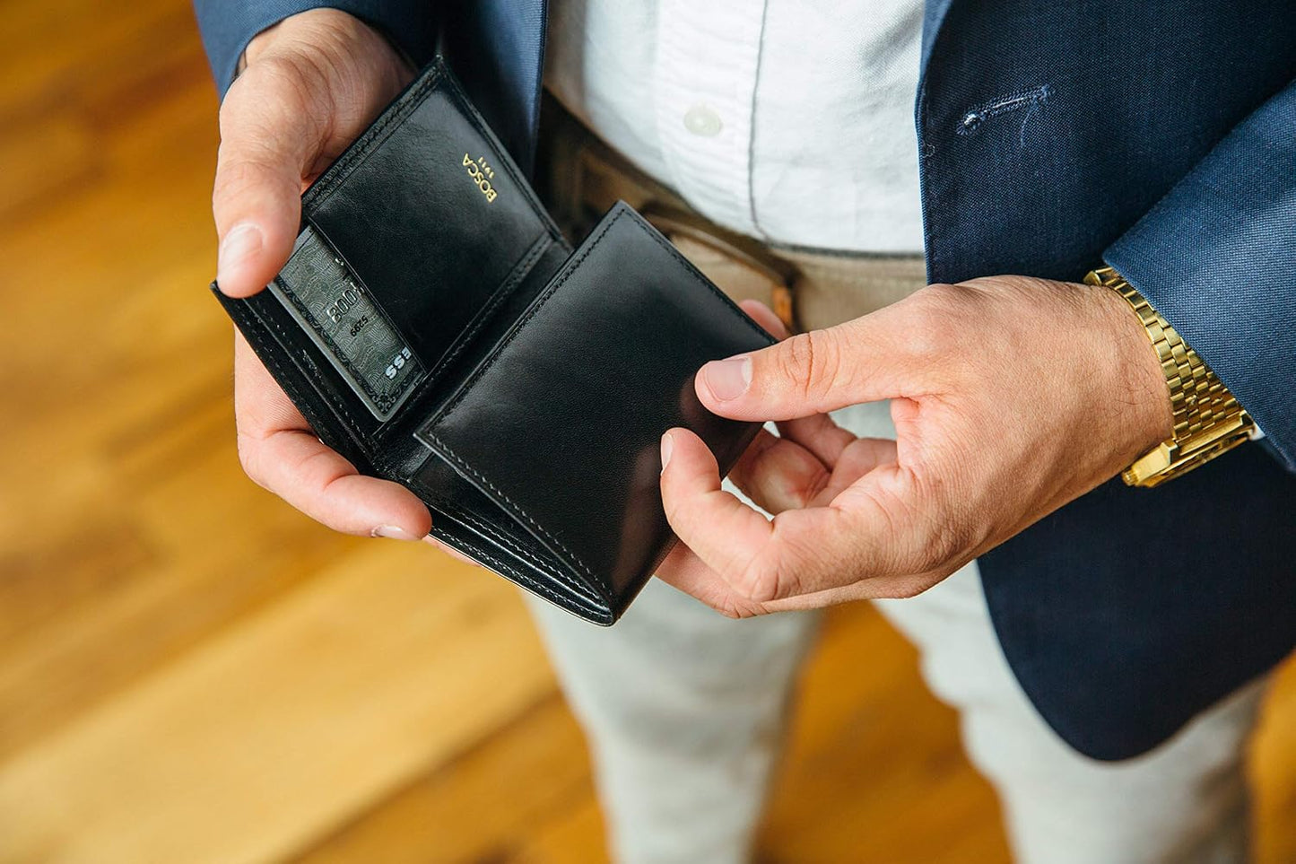 Bosca Doble I.D. Trifold para hombre