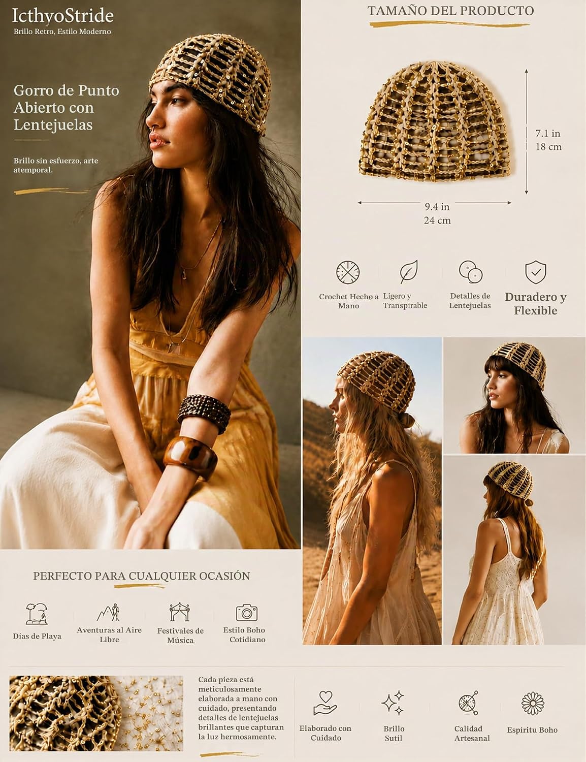 IcthyoStride Sombrero de fiesta para mujer, tocado de lentejuelas,...