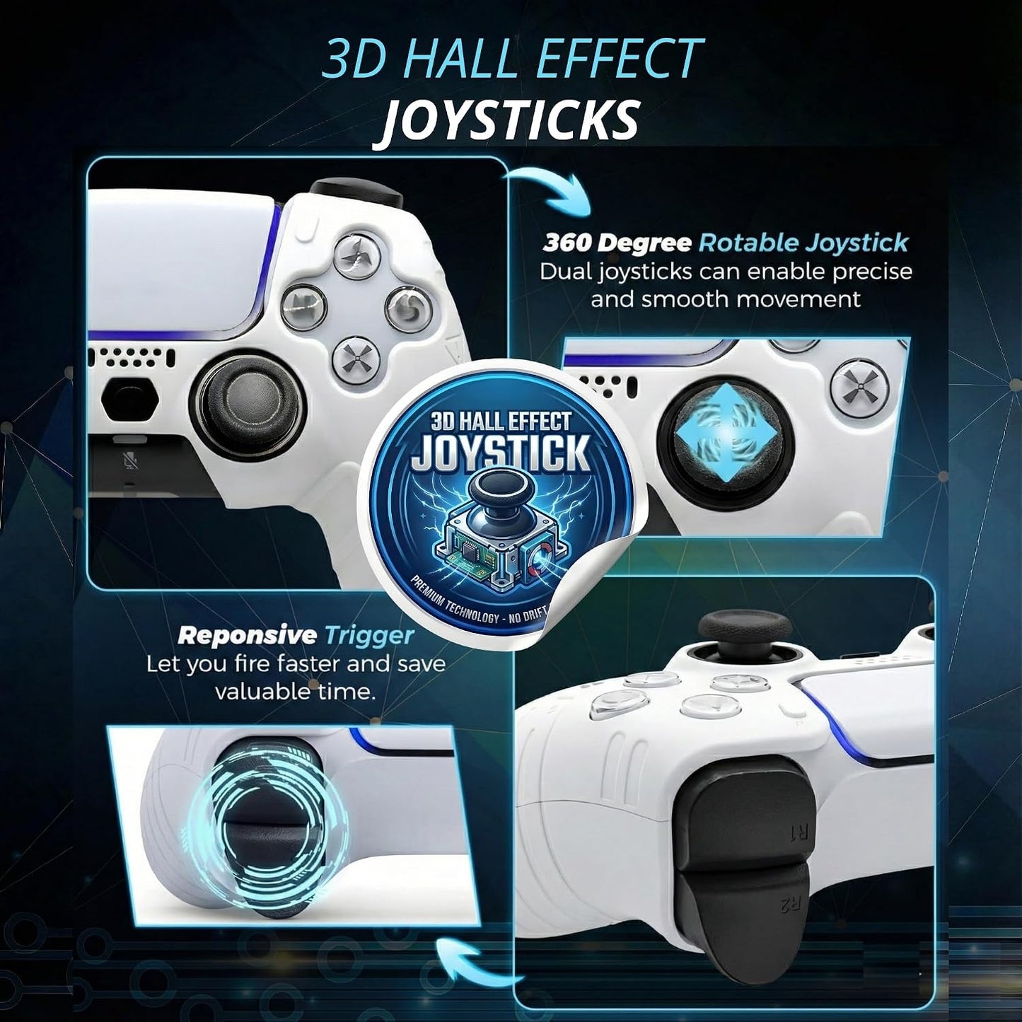 NexGami Mando Inalámbrico Compatible con PS5, Gamepad Bluetooth 5.0...