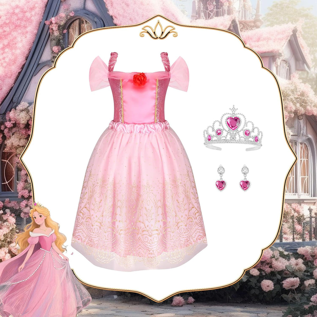 HAMSILY Ropa de princesa para niñas pequeñas de 3, 4, 5, 6 años | D...