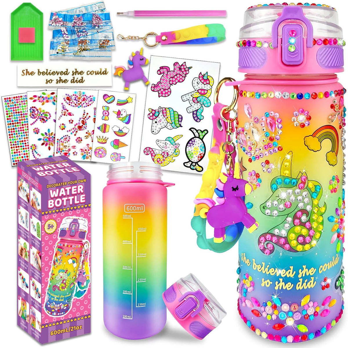 EDSPORTSHOUSE Decora tus propios kits de botellas de agua para niña...