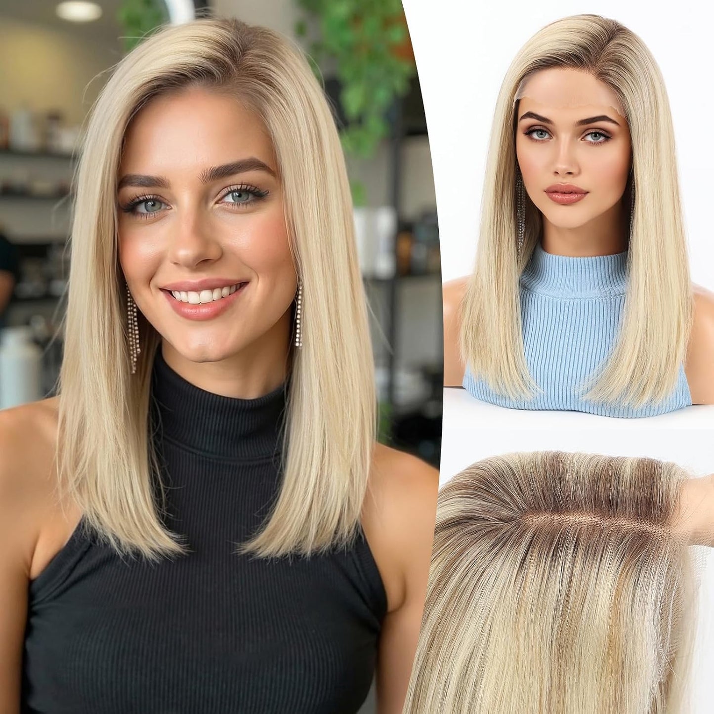 Wear but free KKU - Peluca de cabello humano 100% humano, pelucas d...